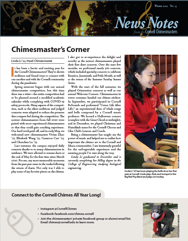 Image of cover of current newsletter