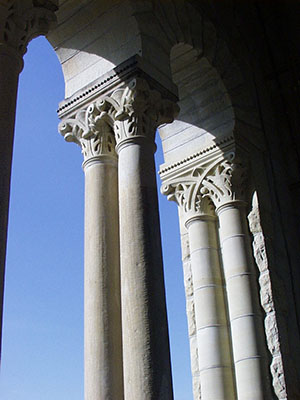 capitals and columns at top of McGraw Tower